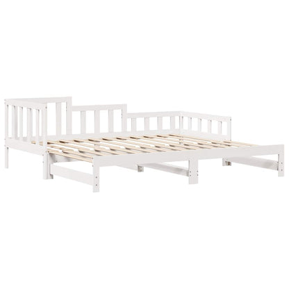 vidaXL Daybed with Trundle and Drawers without Mattress White 90x190 cm Single