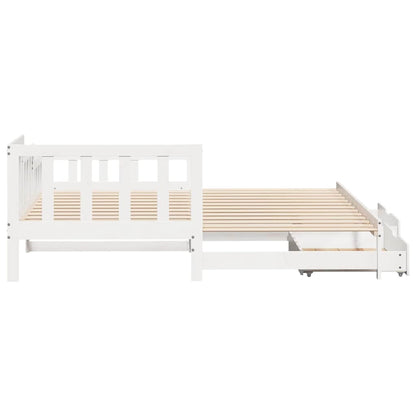 vidaXL Daybed with Trundle and Drawers without Mattress White 90x190 cm Single