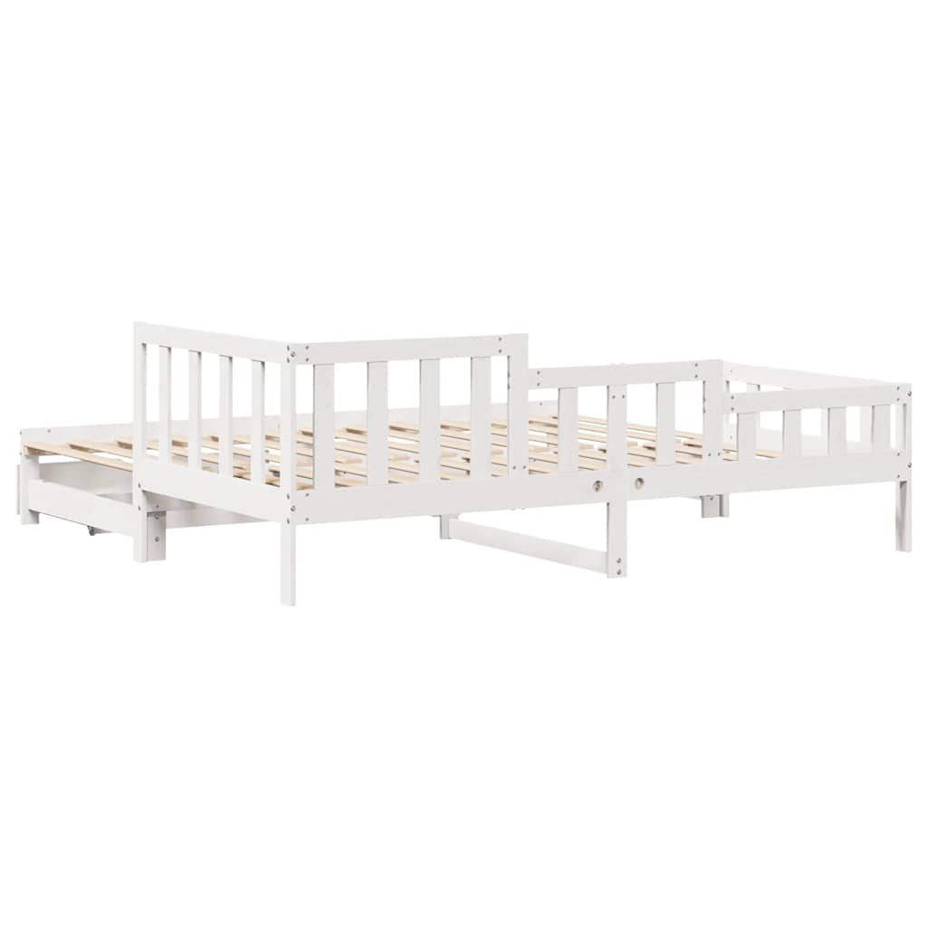 vidaXL Daybed with Trundle and Drawers without Mattress White 90x190 cm Single