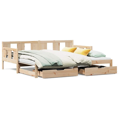 vidaXL Daybed with Trundle and Drawers without Mattress 90x190 cm Single