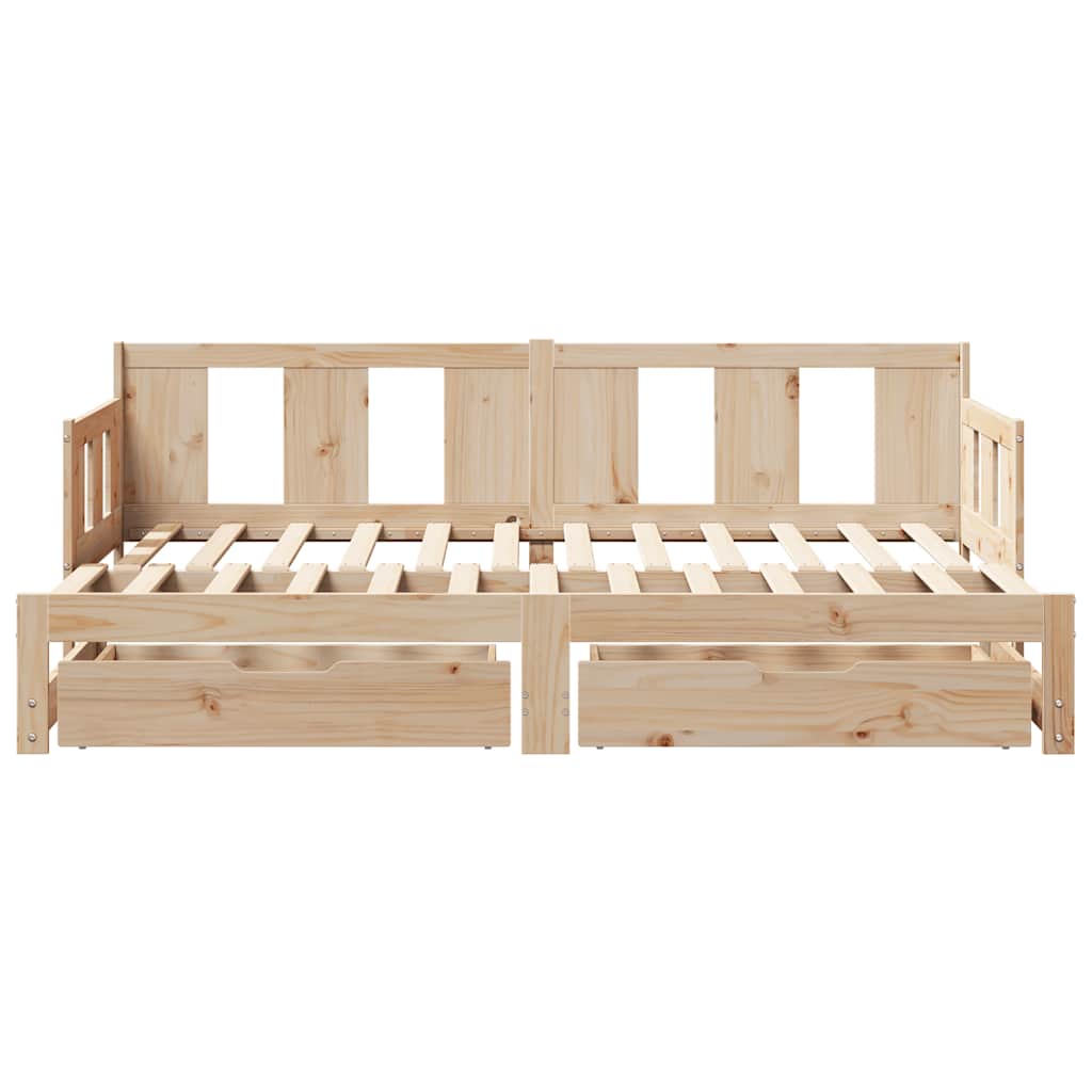 vidaXL Daybed with Trundle and Drawers without Mattress 90x190 cm Single