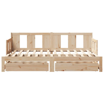 vidaXL Daybed with Trundle and Drawers without Mattress 90x190 cm Single