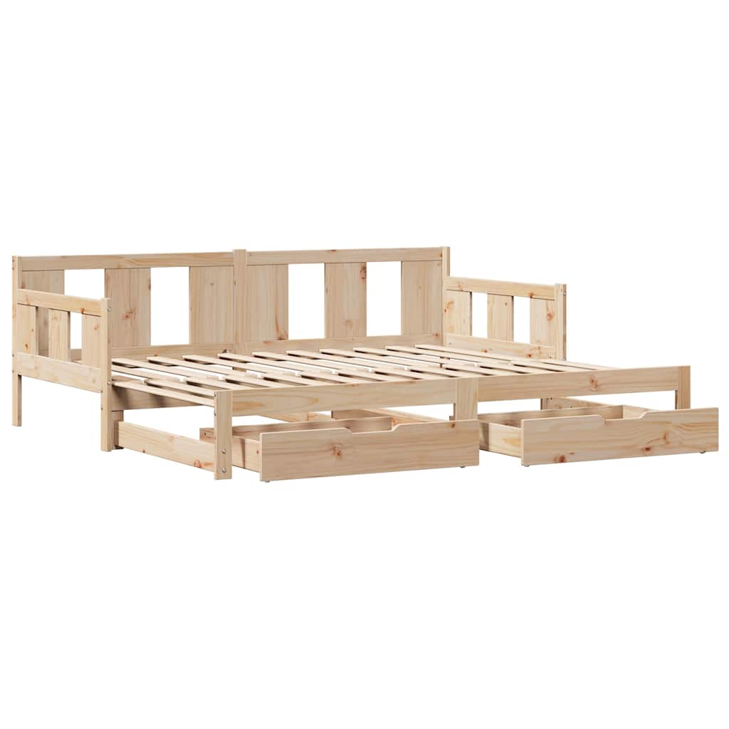 vidaXL Daybed with Trundle and Drawers without Mattress 90x190 cm Single