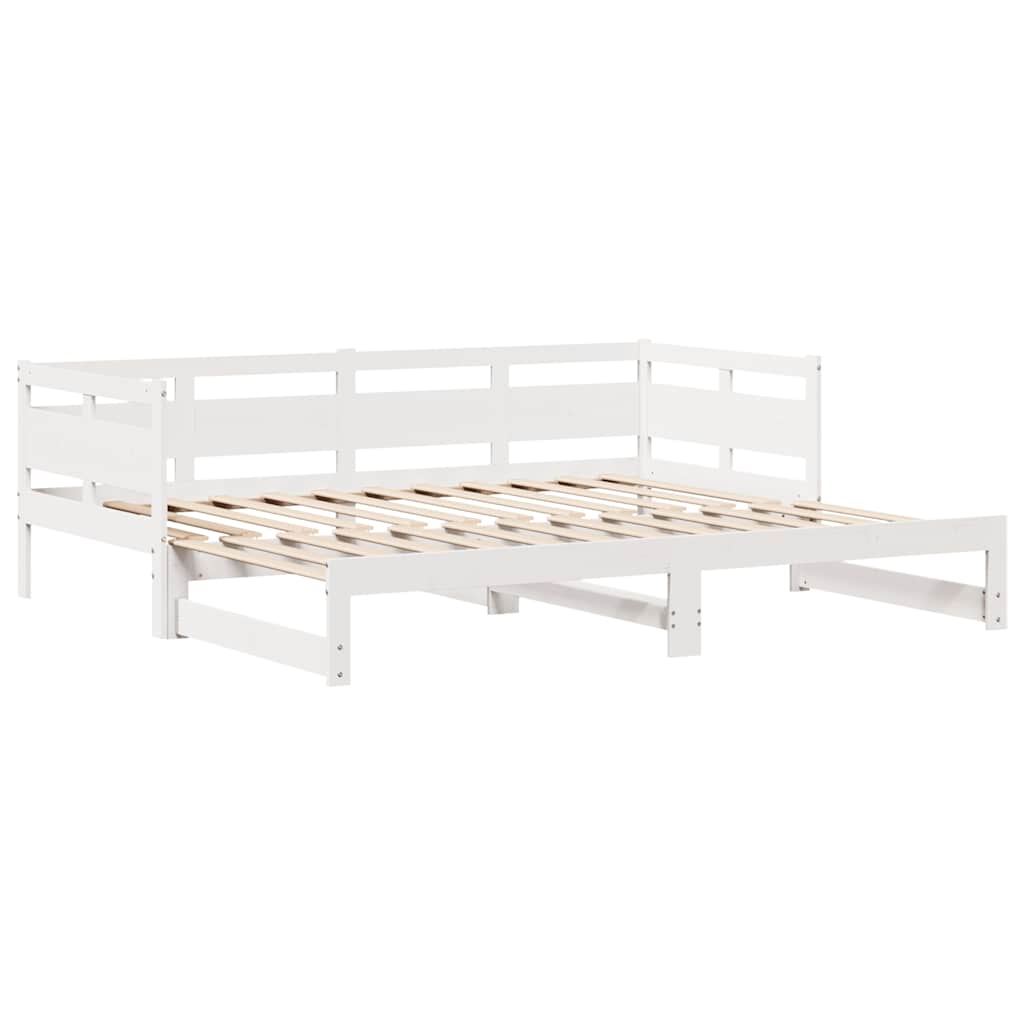 vidaXL Daybed with Trundle and Drawers without Mattress White 90x200 cm