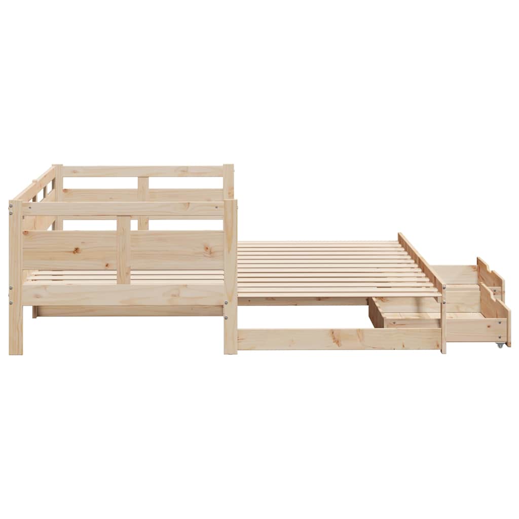 vidaXL Daybed with Trundle and Drawers without Mattress 90x190 cm Single
