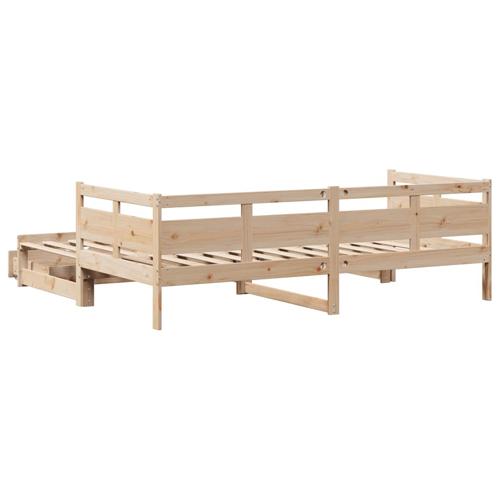 vidaXL Daybed with Trundle and Drawers without Mattress 90x190 cm Single