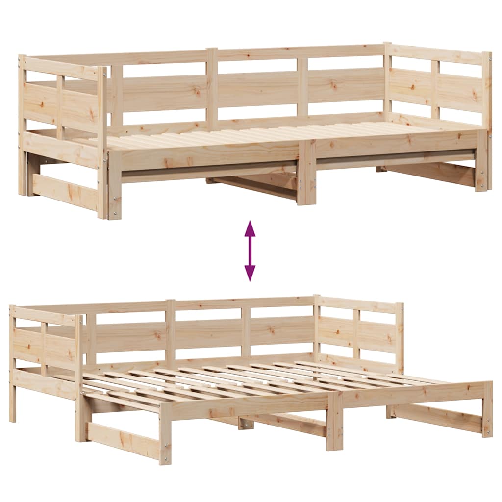 vidaXL Daybed with Trundle and Drawers without Mattress 90x190 cm Single