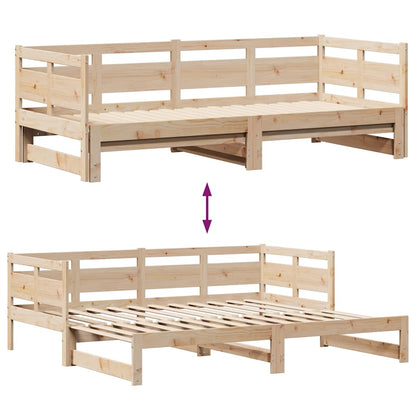 vidaXL Daybed with Trundle and Drawers without Mattress 90x190 cm Single