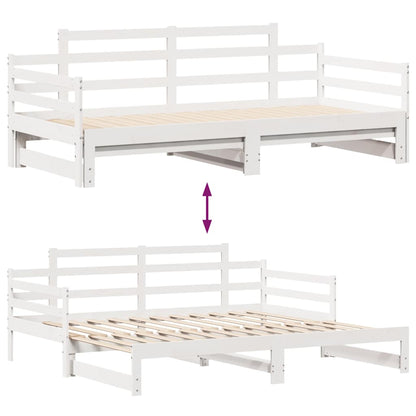 vidaXL Daybed with Trundle and Drawers without Mattress White 90x200 cm