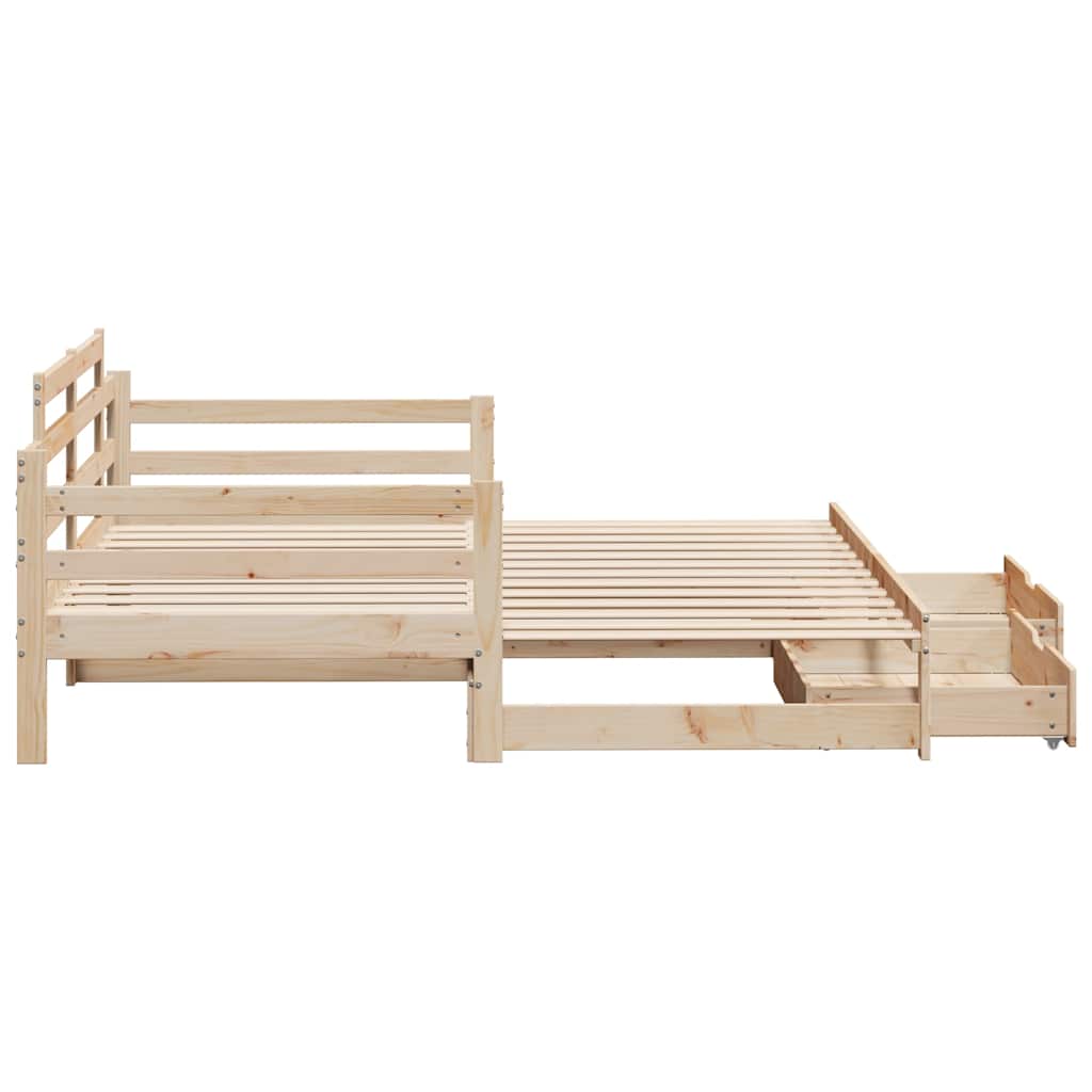 vidaXL Daybed with Trundle and Drawers without Mattress 80x200 cm