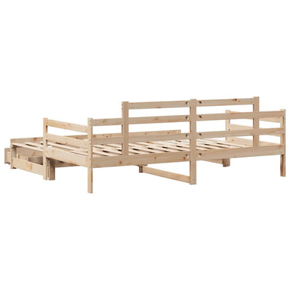 vidaXL Daybed with Trundle and Drawers without Mattress 80x200 cm