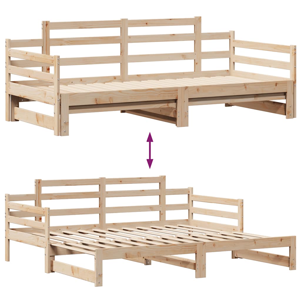 vidaXL Daybed with Trundle and Drawers without Mattress 80x200 cm