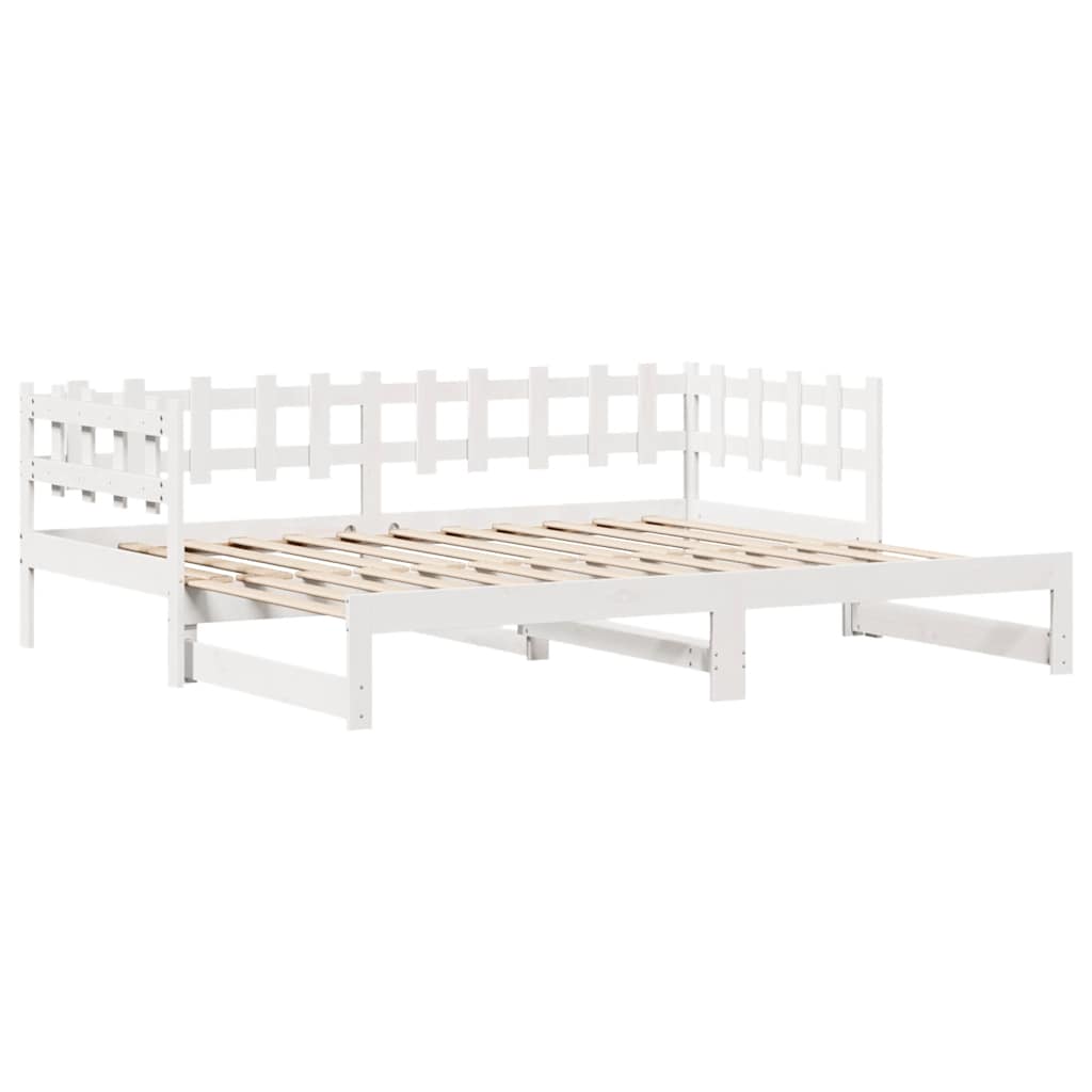 vidaXL Daybed with Trundle and Drawers without Mattress White 90x200 cm