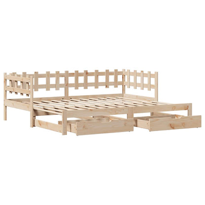 vidaXL Daybed with Trundle and Drawers without Mattress 90x200 cm