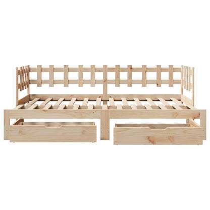 vidaXL Daybed with Trundle and Drawers without Mattress 90x200 cm