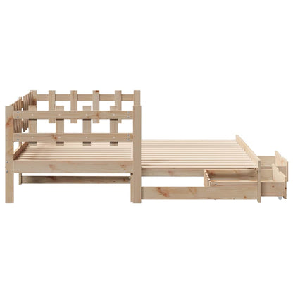 vidaXL Daybed with Trundle and Drawers without Mattress 90x200 cm