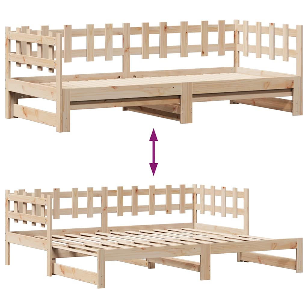 vidaXL Daybed with Trundle and Drawers without Mattress 90x200 cm