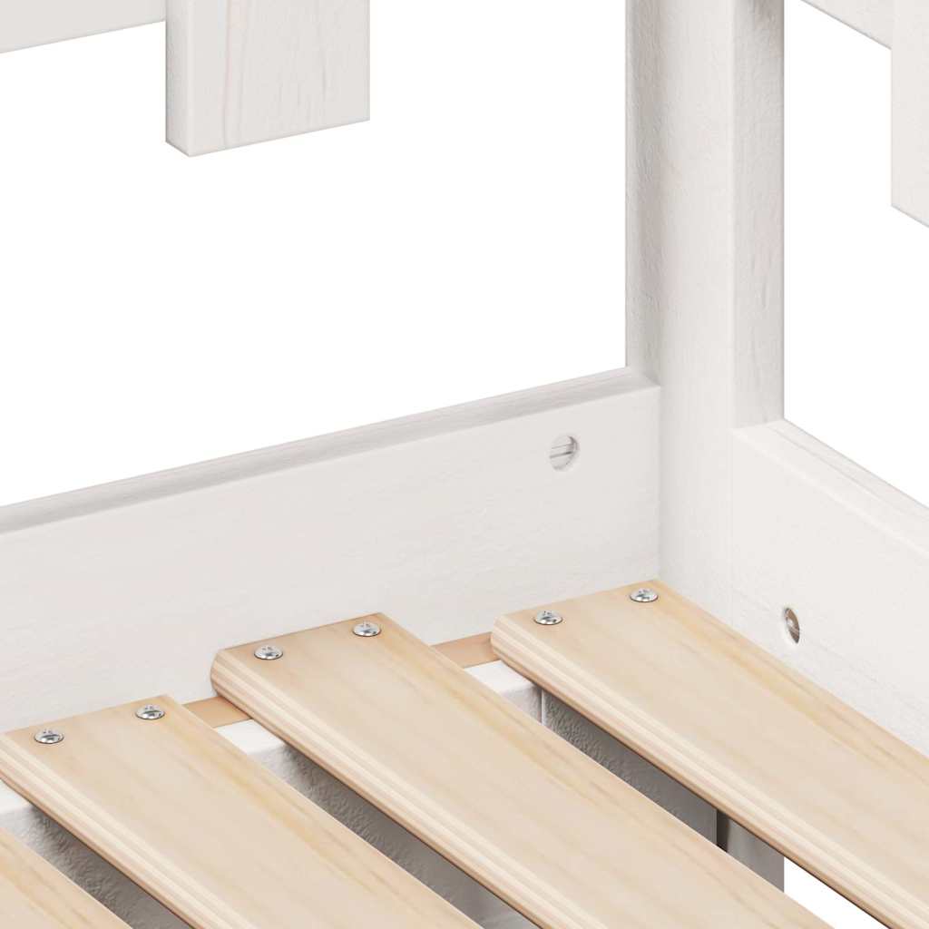 vidaXL Daybed with Trundle and Drawers without Mattress White 90x200 cm