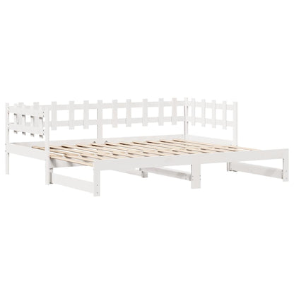 vidaXL Daybed with Trundle and Drawers without Mattress White 90x190 cm Single
