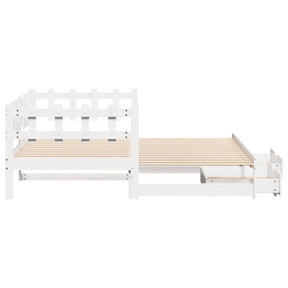 vidaXL Daybed with Trundle and Drawers without Mattress White 90x190 cm Single