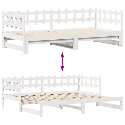 vidaXL Daybed with Trundle and Drawers without Mattress White 90x190 cm Single