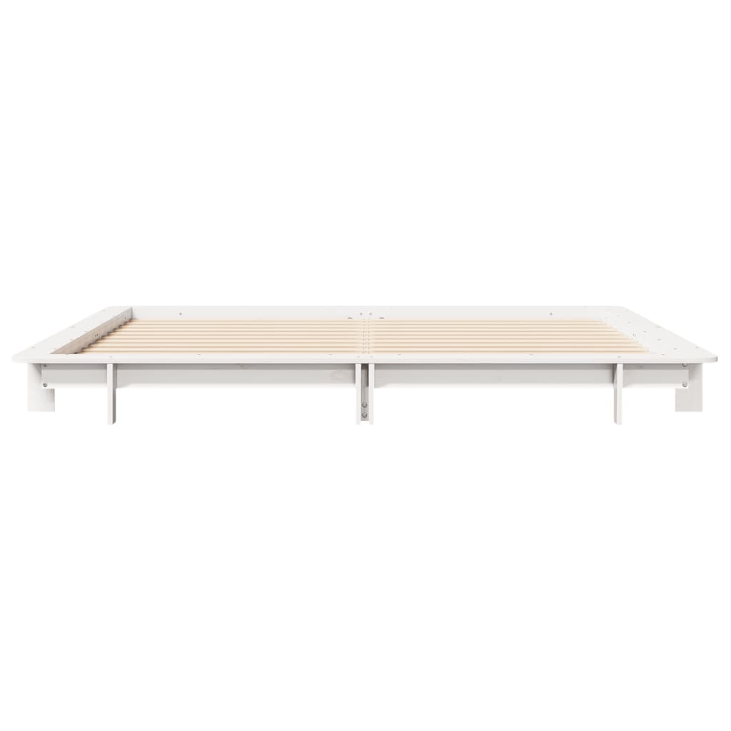 vidaXL Bed Frame without Mattress White 200x200 cm Solid Wood Pine