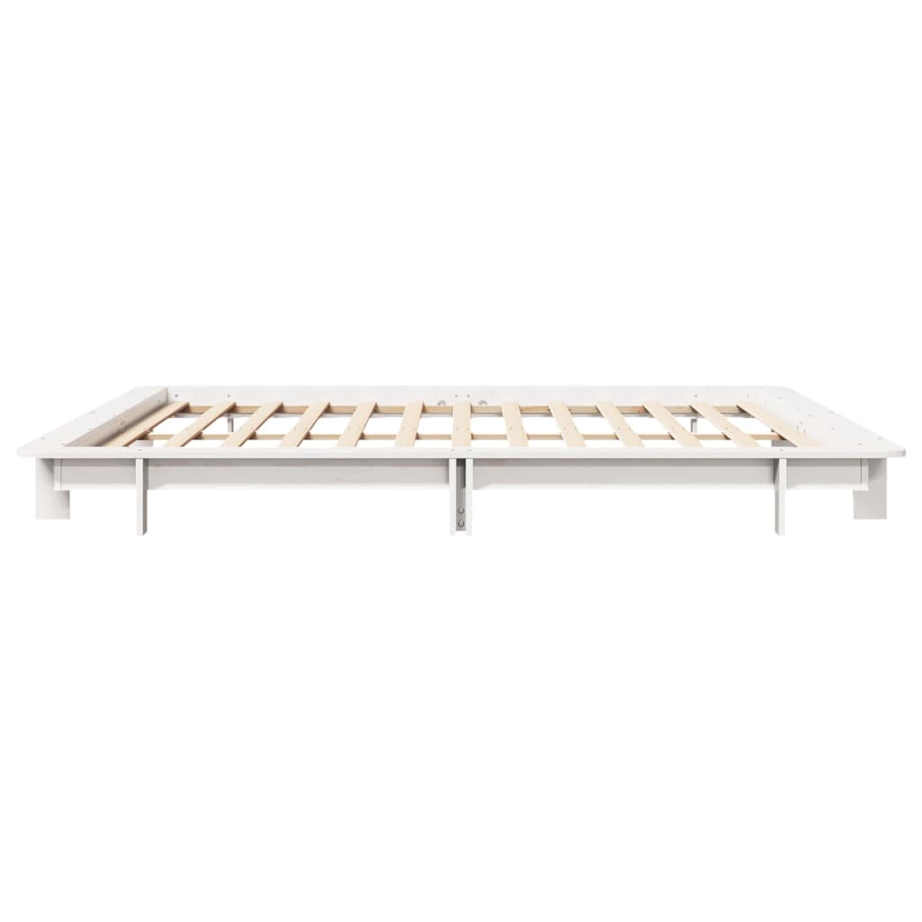 vidaXL Bed Frame without Mattress White 200x200 cm Solid Wood Pine