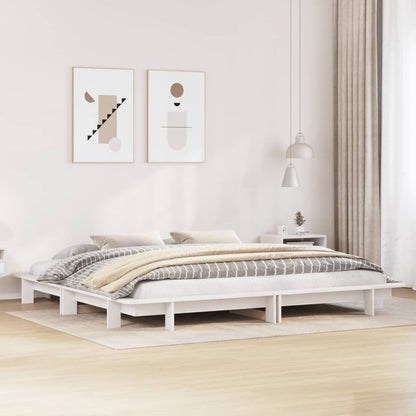 vidaXL Bed Frame without Mattress White 200x200 cm Solid Wood Pine