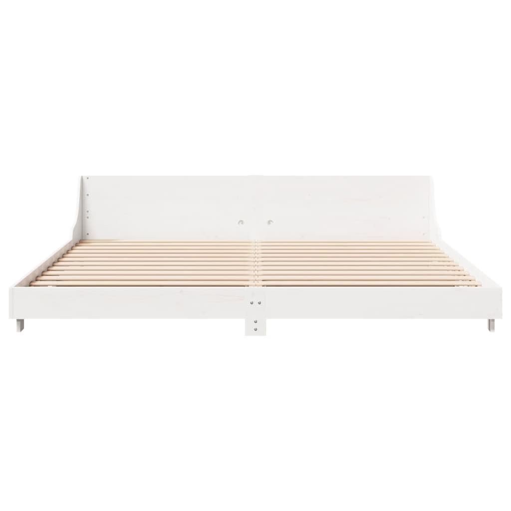vidaXL Bed Frame without Mattress White 200x200 cm Solid Wood Pine