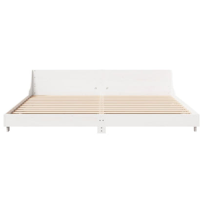vidaXL Bed Frame without Mattress White 200x200 cm Solid Wood Pine