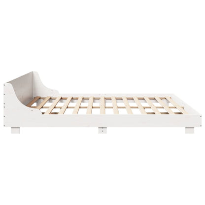 vidaXL Bed Frame without Mattress White 200x200 cm Solid Wood Pine