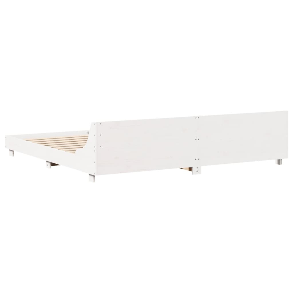 vidaXL Bed Frame without Mattress White 200x200 cm Solid Wood Pine