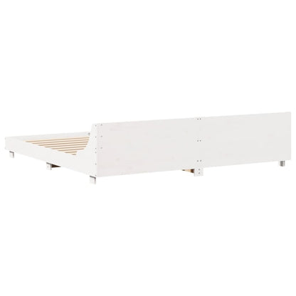 vidaXL Bed Frame without Mattress White 200x200 cm Solid Wood Pine