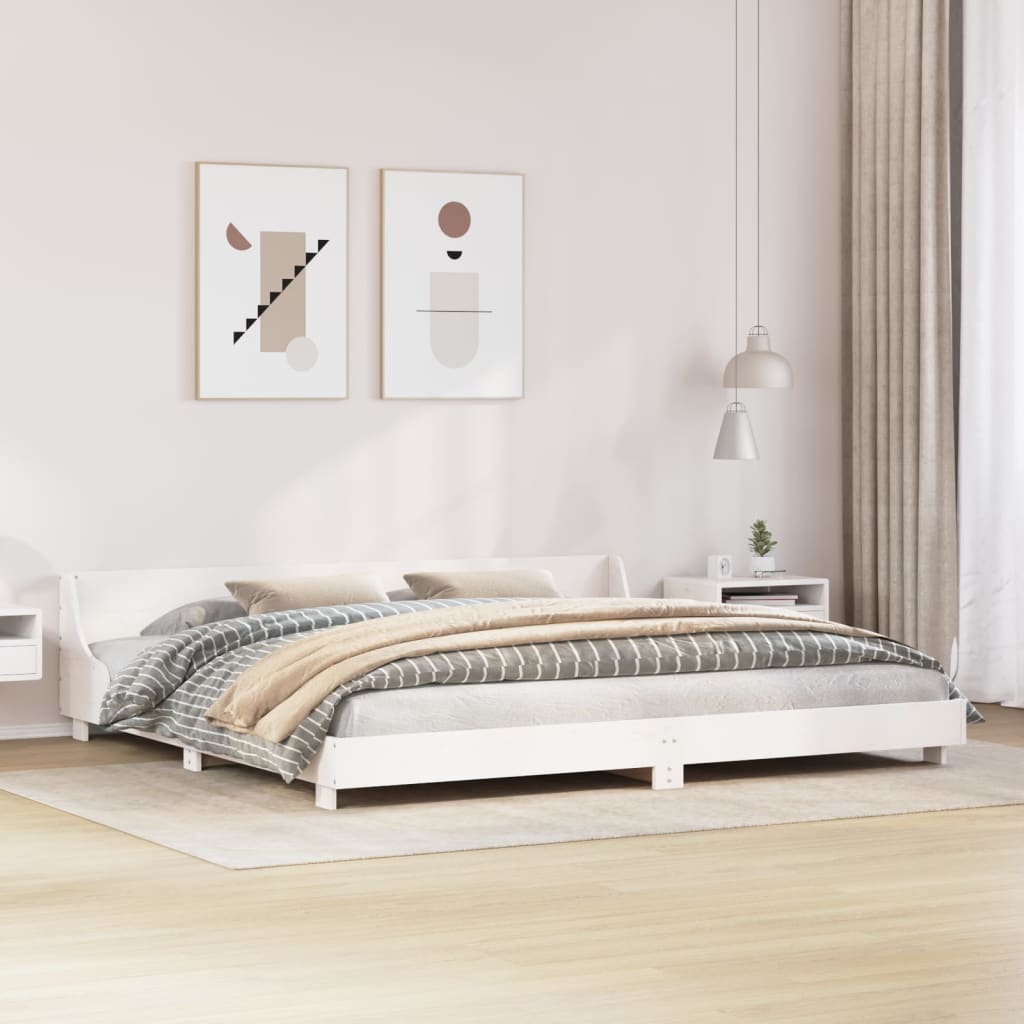 vidaXL Bed Frame without Mattress White 200x200 cm Solid Wood Pine