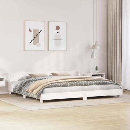 vidaXL Bed Frame without Mattress White 200x200 cm Solid Wood Pine