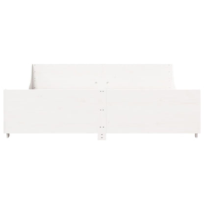 vidaXL Bed Frame without Mattress White 200x200 cm Solid Wood Pine