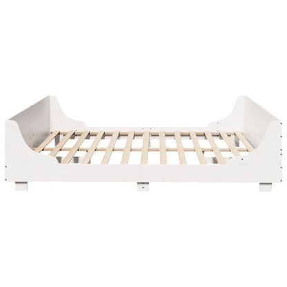vidaXL Bed Frame without Mattress White 200x200 cm Solid Wood Pine