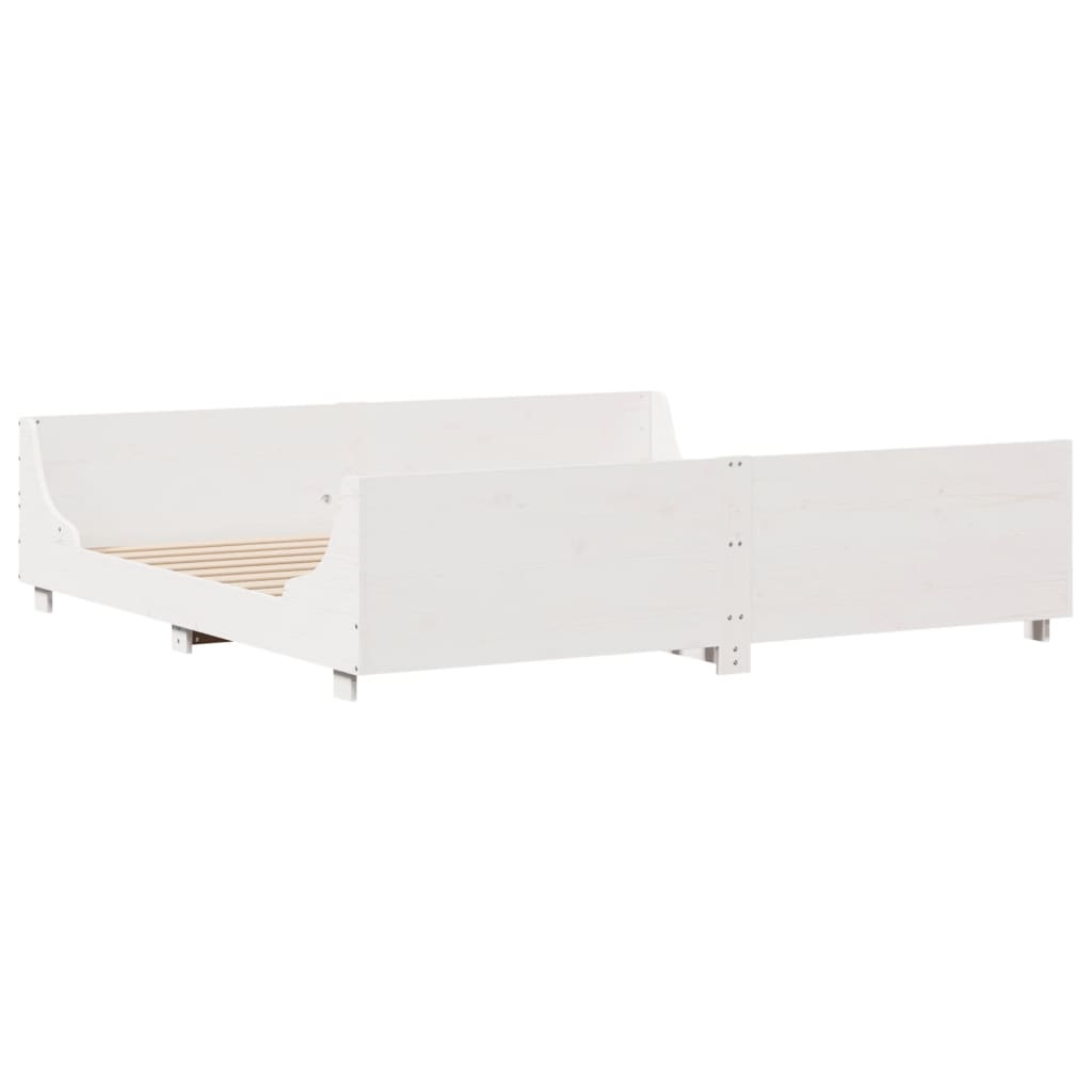 vidaXL Bed Frame without Mattress White 200x200 cm Solid Wood Pine