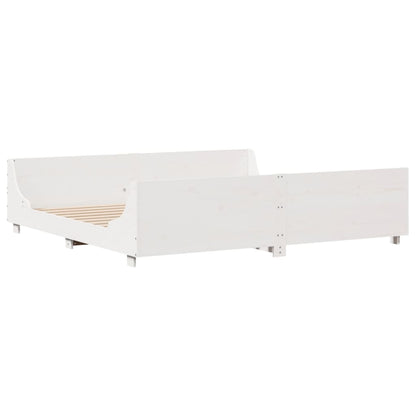 vidaXL Bed Frame without Mattress White 200x200 cm Solid Wood Pine