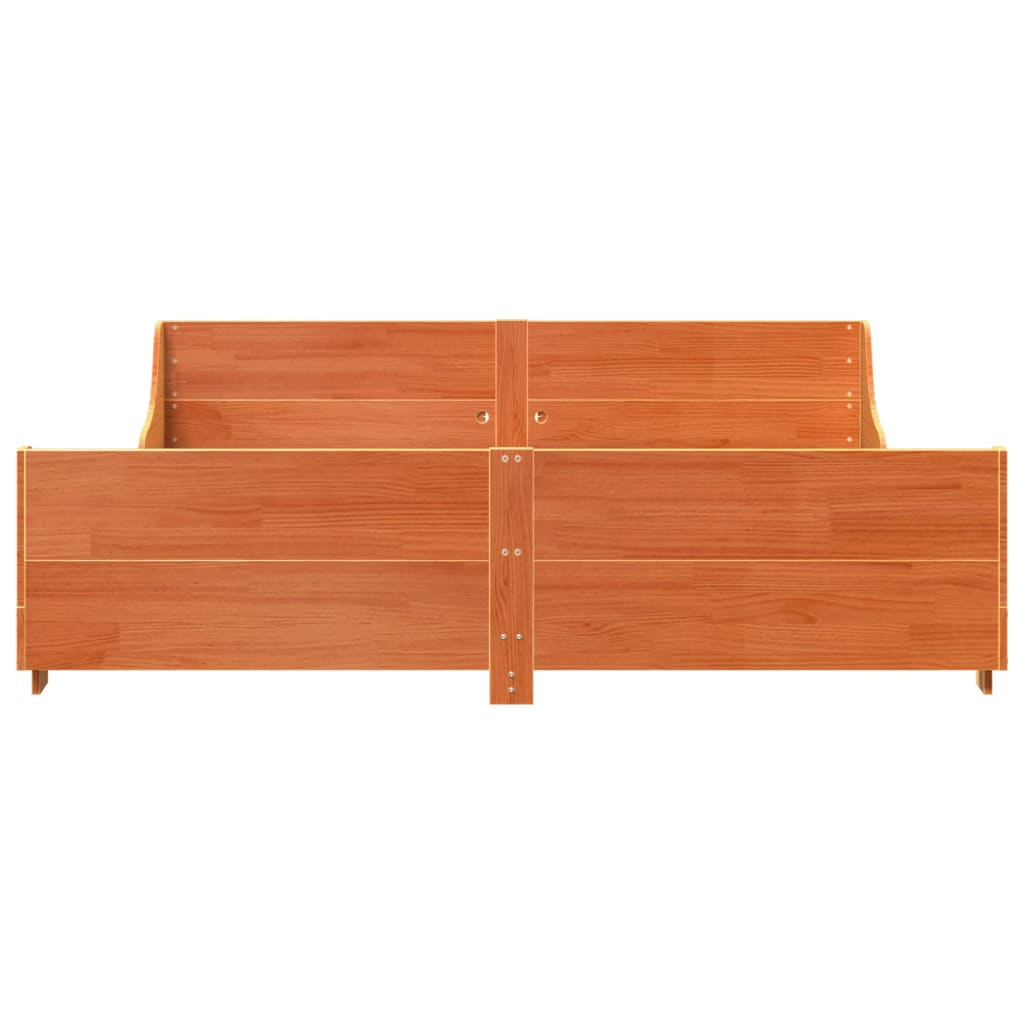 vidaXL Bed Frame without Mattress Wax Brown 200x200 cm Solid Wood Pine