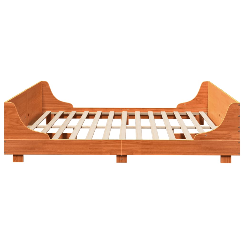 vidaXL Bed Frame without Mattress Wax Brown 200x200 cm Solid Wood Pine