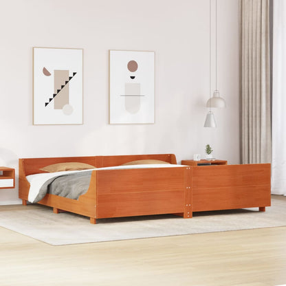 vidaXL Bed Frame without Mattress Wax Brown 200x200 cm Solid Wood Pine