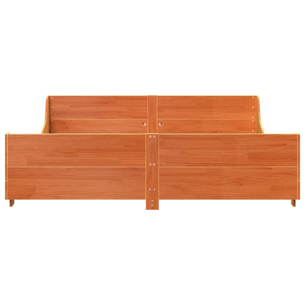 vidaXL Bed Frame without Mattress Wax Brown 180x200 cm Super King Solid Wood Pine