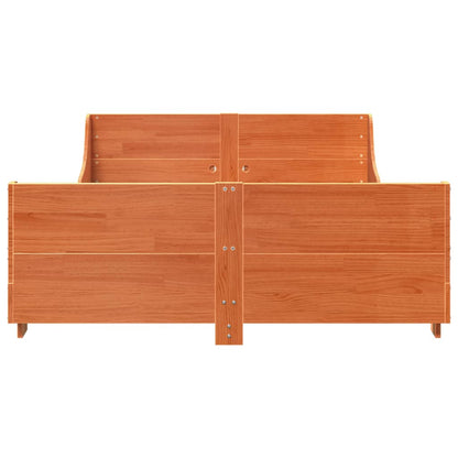 vidaXL Bed Frame without Mattress Wax Brown 160x200 cm Solid Wood Pine