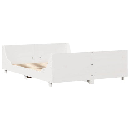 vidaXL Bed Frame without Mattress White 140x200 cm Solid Wood Pine