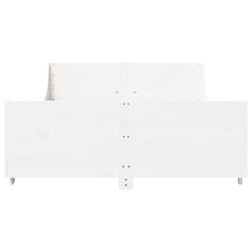vidaXL Bed Frame without Mattress White 140x200 cm Solid Wood Pine