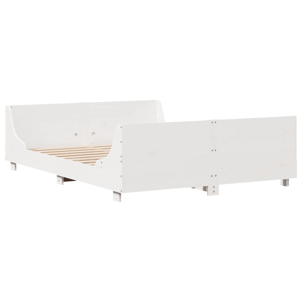 vidaXL Bed Frame without Mattress White 140x200 cm Solid Wood Pine