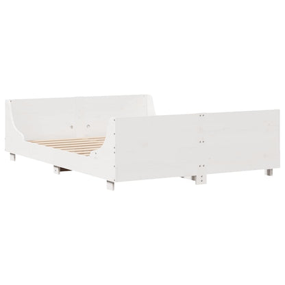 vidaXL Bed Frame without Mattress White 140x200 cm Solid Wood Pine