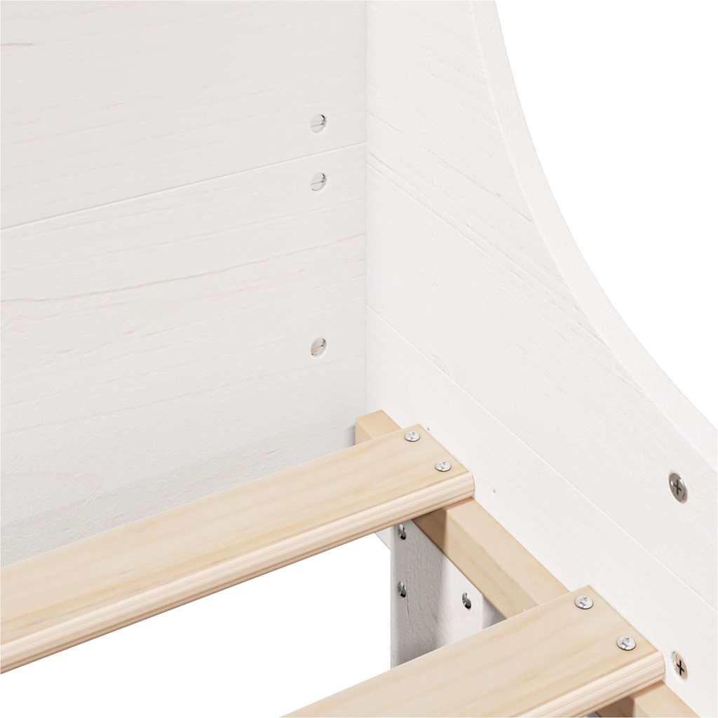 vidaXL Bed Frame without Mattress White 140x200 cm Solid Wood Pine