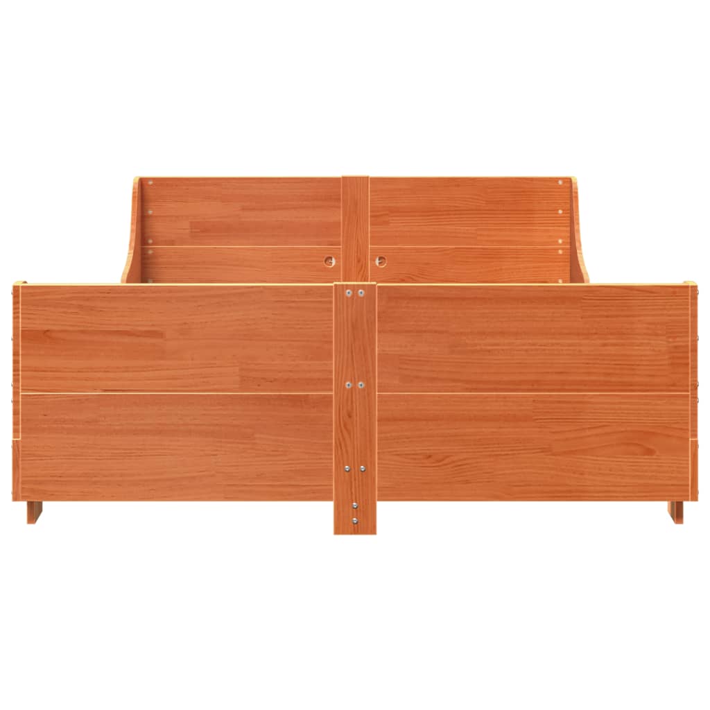 vidaXL Bed Frame without Mattress Wax Brown 140x200 cm Solid Wood Pine